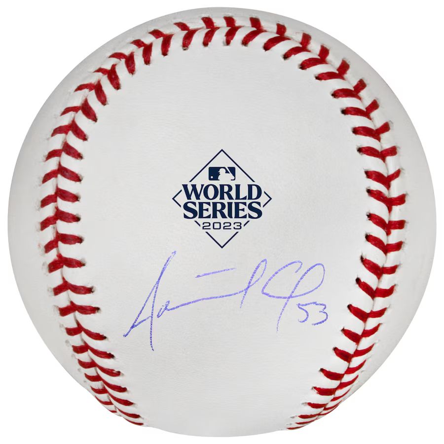 Adolis Garcia Texas Rangers Autographed Fanatics Authentic 2023 World Series Logo Baseball | MLB Shop