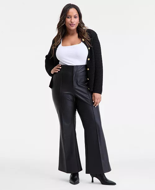 I.N.C. International ConceptsI.N.C International Plus Size Faux-Leather High-Rise Flared Pants, M... | Macy's