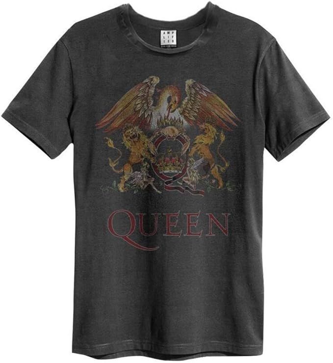 Queen 'Royal Crest' (Charcoal) T-Shirt - Amplified Clothing | Amazon (US)