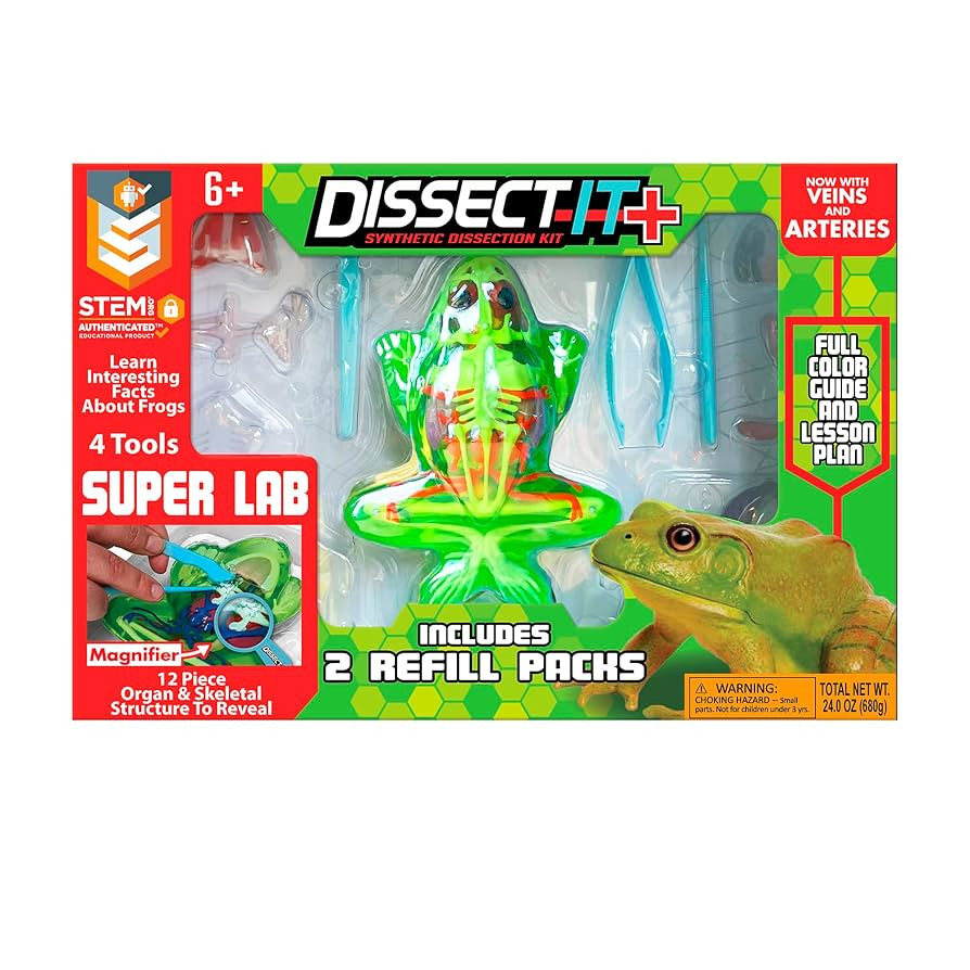 Dissect-It Kit for Kids, Simulated Synthetic Lab Dissection Toy, Frog Super Lab STEM Toys for Ani... | Amazon (US)