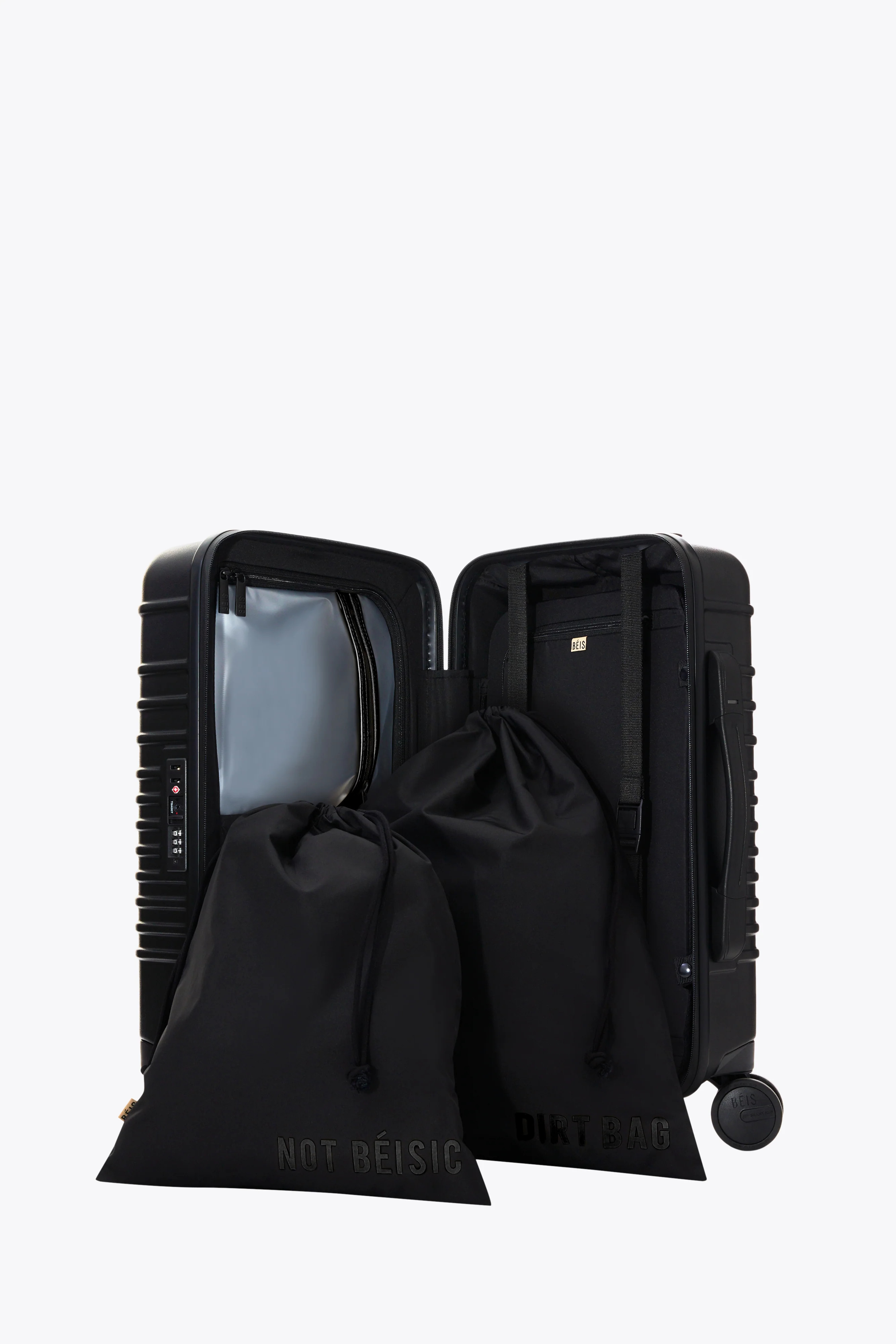 BÉIS 'The Small Carry-On Roller' in All Black - All Black Small Carry-On Luggage & Lightweight R... | BÉIS Travel