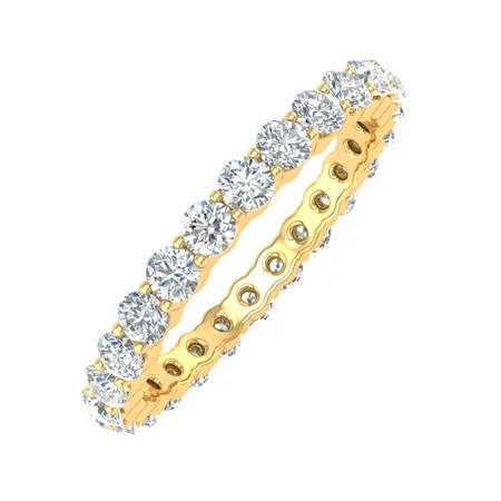 1 1/10 Carat Prong Set Diamond Eternity Ring Band in 14K Yellow Gold (Ring Size 8) (SI1-SI2 Clarity) | Walmart (US)