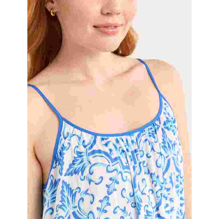 Joyspun Women’s Sleepwear Woven Strappy Maxi Nightgown, Sizes S-4X | Walmart (US)