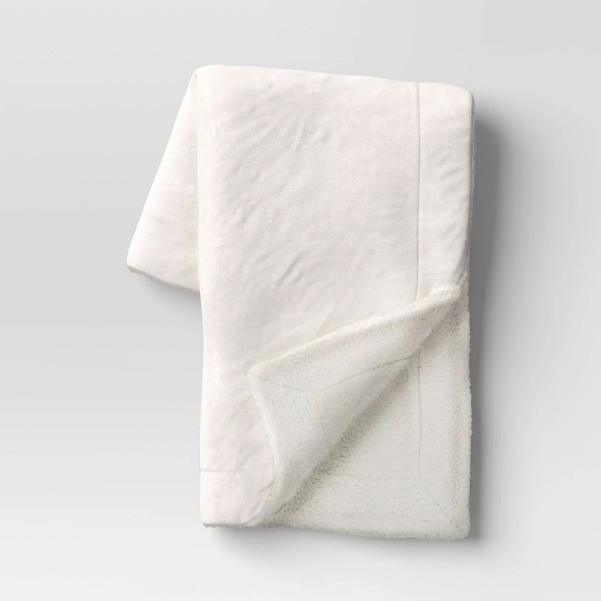 Solid Plush with Faux Shearling Reverse Throw Blanket - Threshold™ | Target