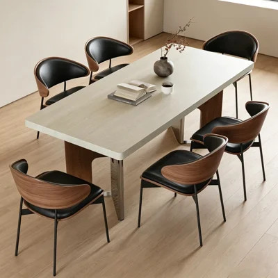 Vintage Travertine Rectangular Dining Table | Wayfair North America