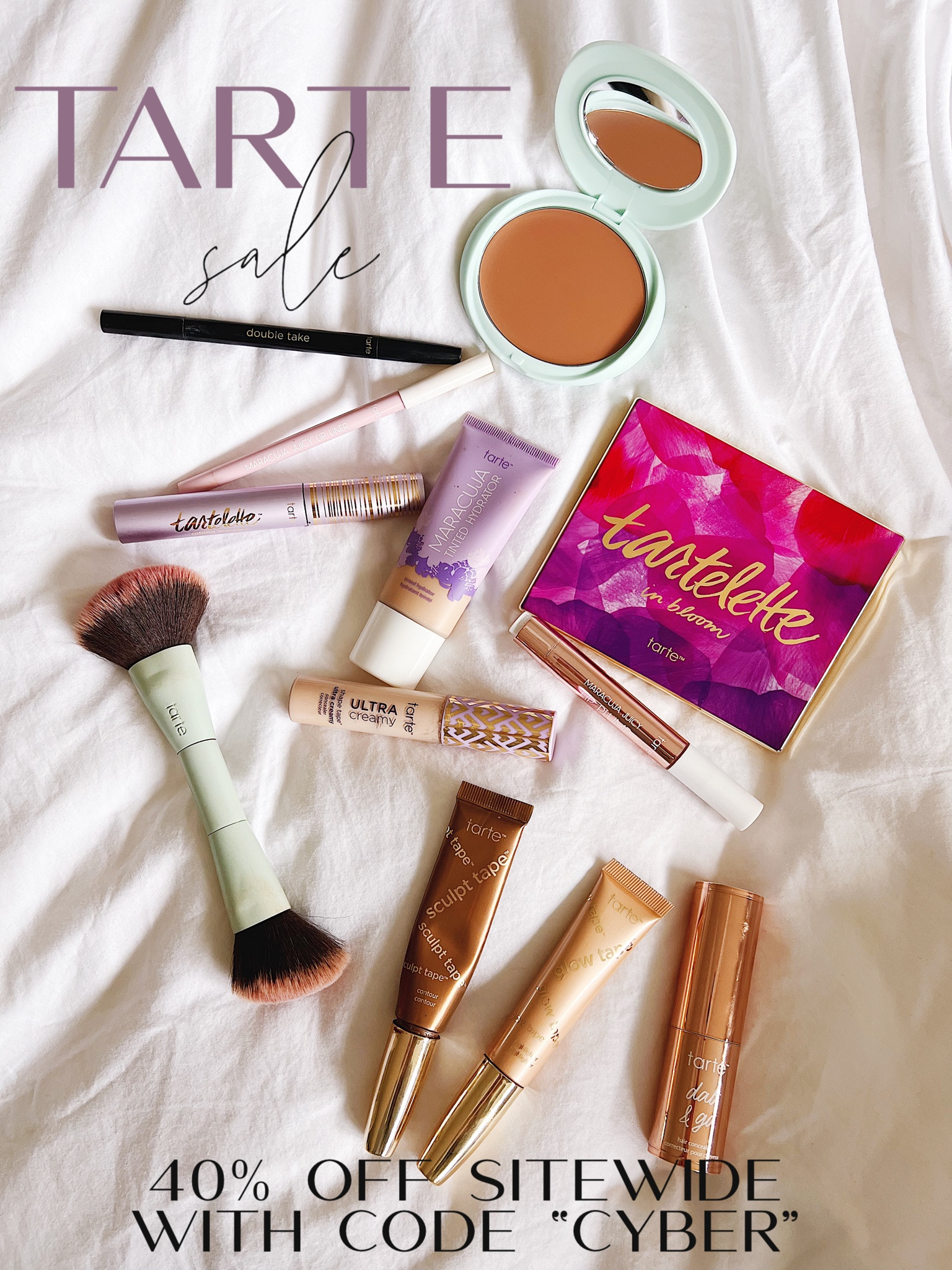 40% off my Tarte favorites with code “CYBER” - 40% off site wide! 

#LTKbeauty #LTKHolidaySale #LTKsalealert