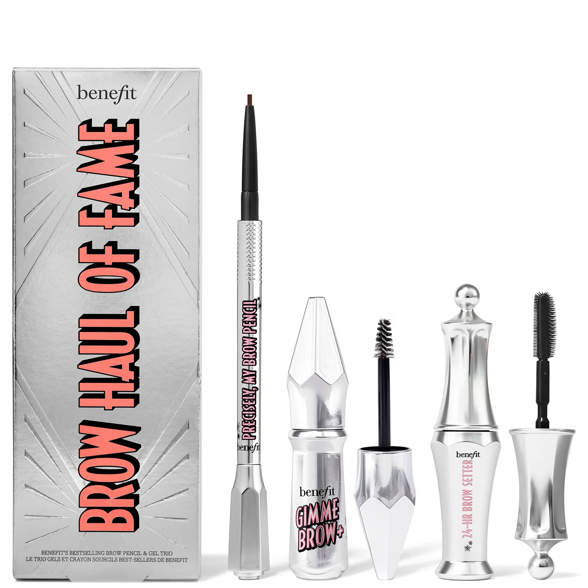 benefit Brow Haul of Fame Brow Basics Kit - Warm Deep Brown Shade 4 (Worth £55) | Look Fantastic (UK)