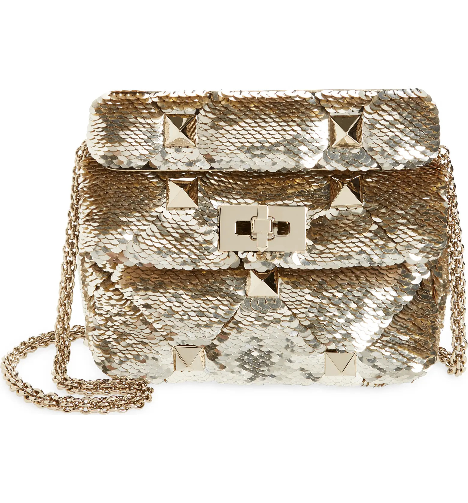 Small Roman Stud Paillette Shoulder Bag | Nordstrom
