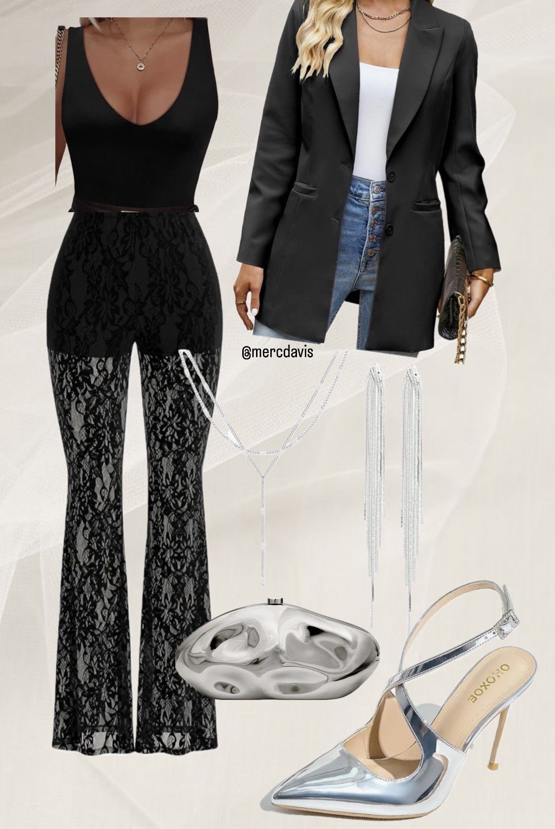 Night out, date night, black outfit, silver accessories, silver heels, silver jewelry, lace pantss

#LTKShoeCrush #LTKStyleTip