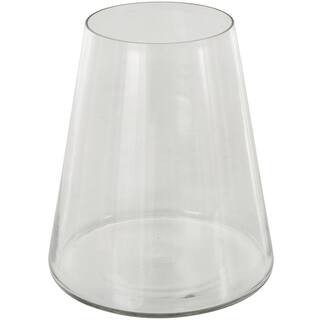 9 in. Clear Wide Round Cone Glass Decorative Vase | The Home Depot