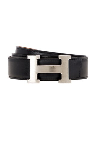hermes Hermes Leather H Belt in Gold - Brown. Size 80 (also in ). | FWRD 