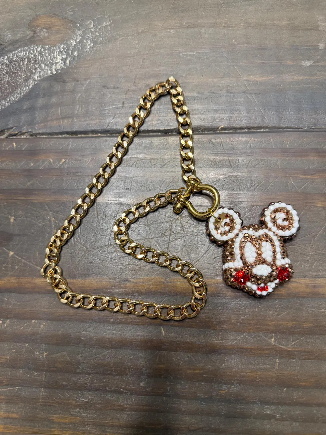 Disney Inspired Gingerbread Mickey Necklace | Etsy (US)