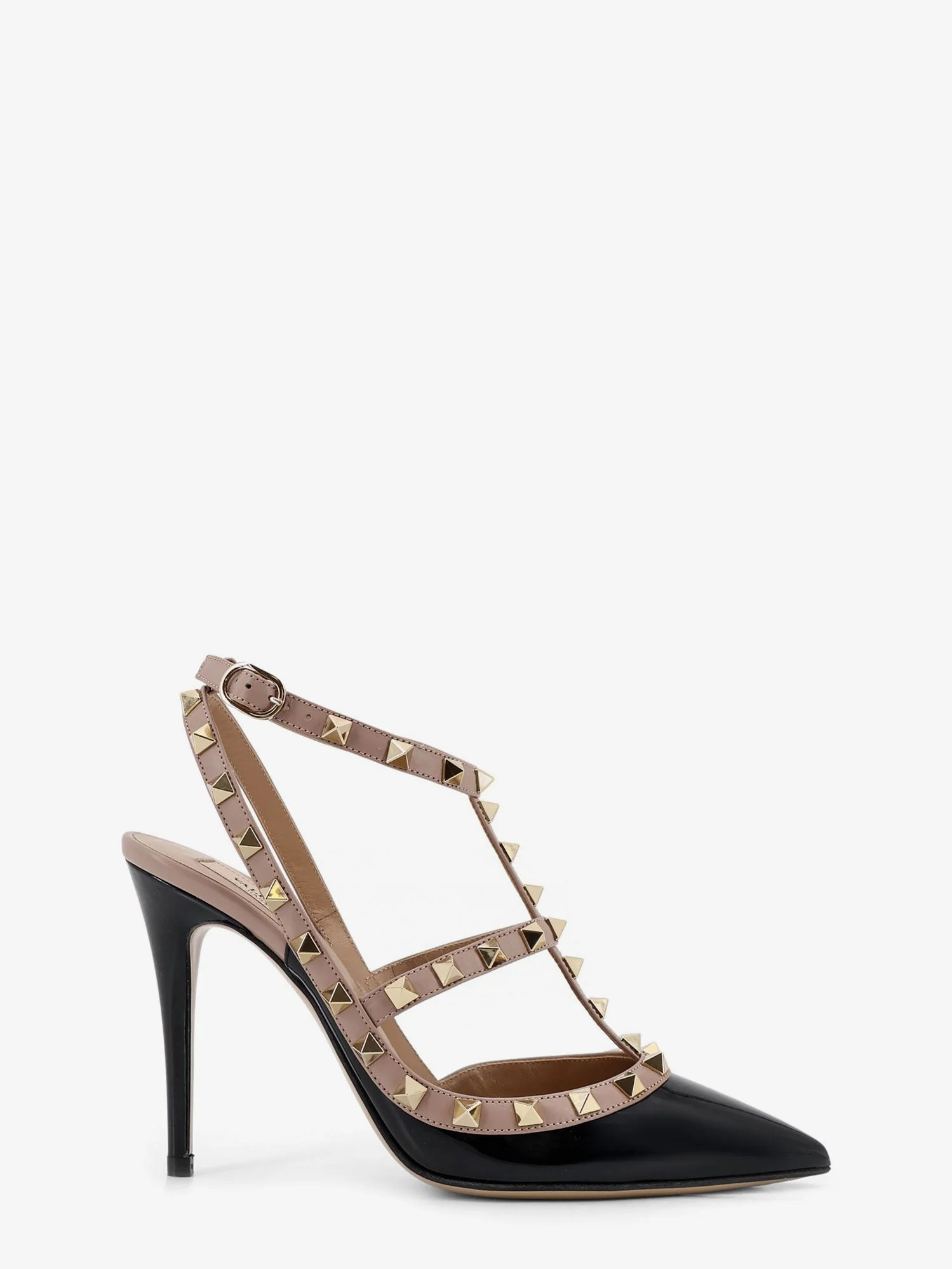 Valentino Garavani Pyramid Stud Patent Leather Pump — Black | Italist Inc.