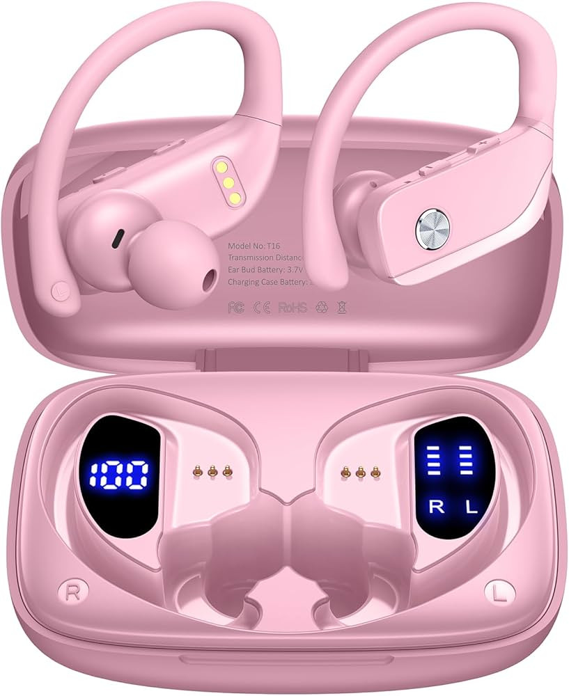 bmanl Wireless Earbuds Bluetooth Headphones 48hrs Play Back Sport Earphones with LED Display Over... | Amazon (US)