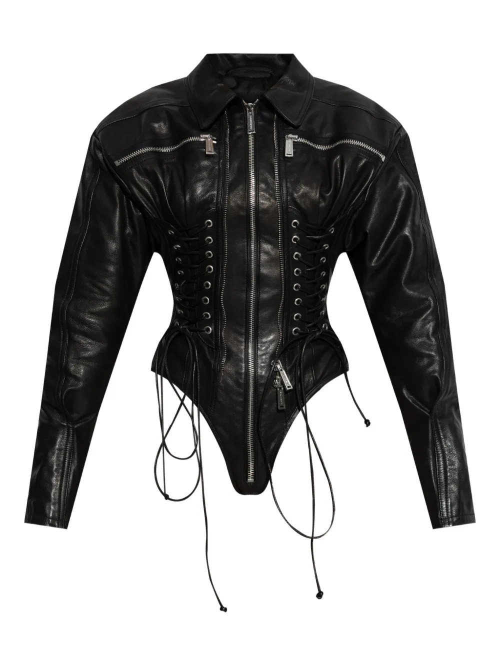 DSQUARED2 Ducati x D2 zip-up lace-up Jacket | Black | FARFETCH | Farfetch Global