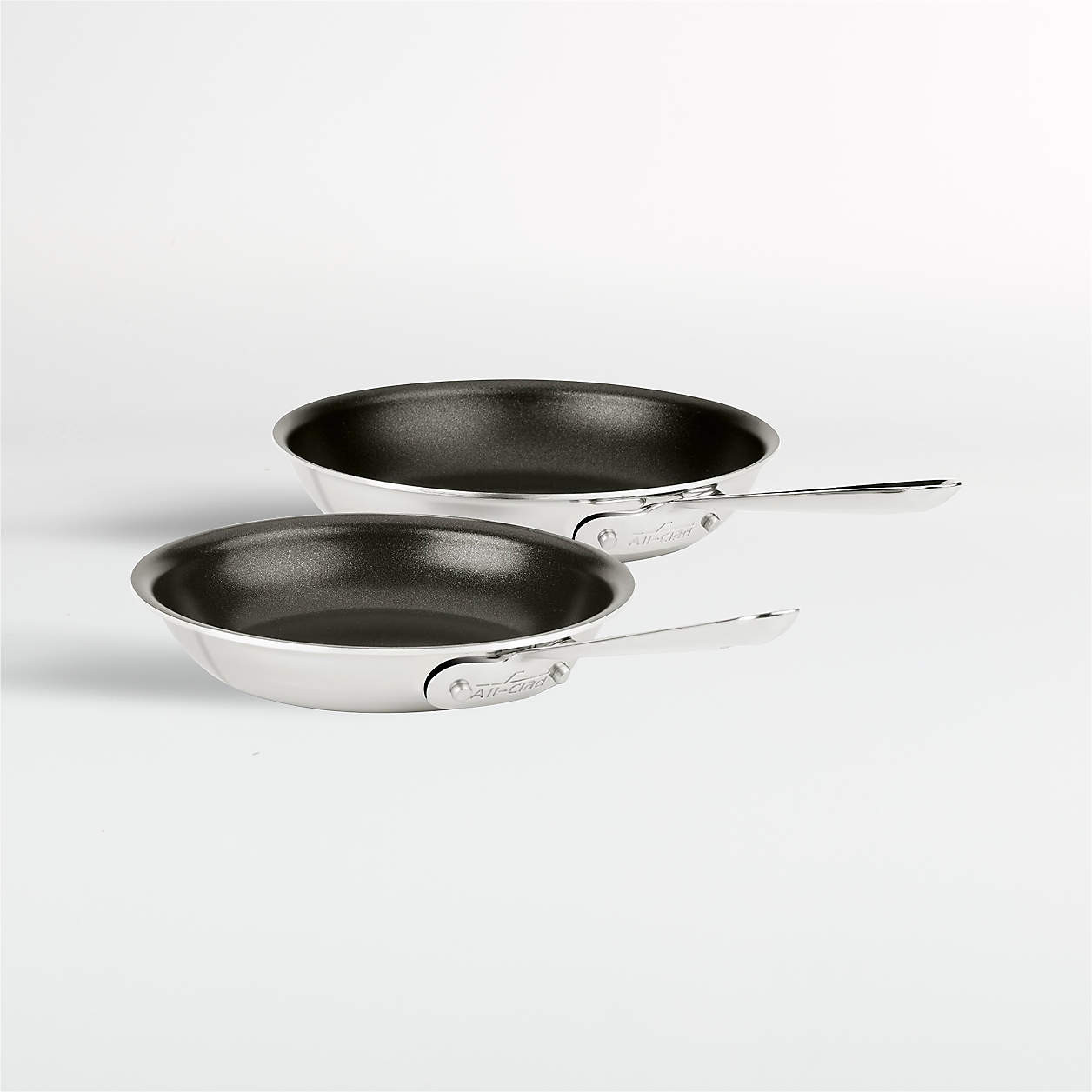 All-Clad D3 Pro Stainless Non-Stick 8" and 10" Fry Pans Set + Reviews | Crate & Barrel | Crate & Barrel