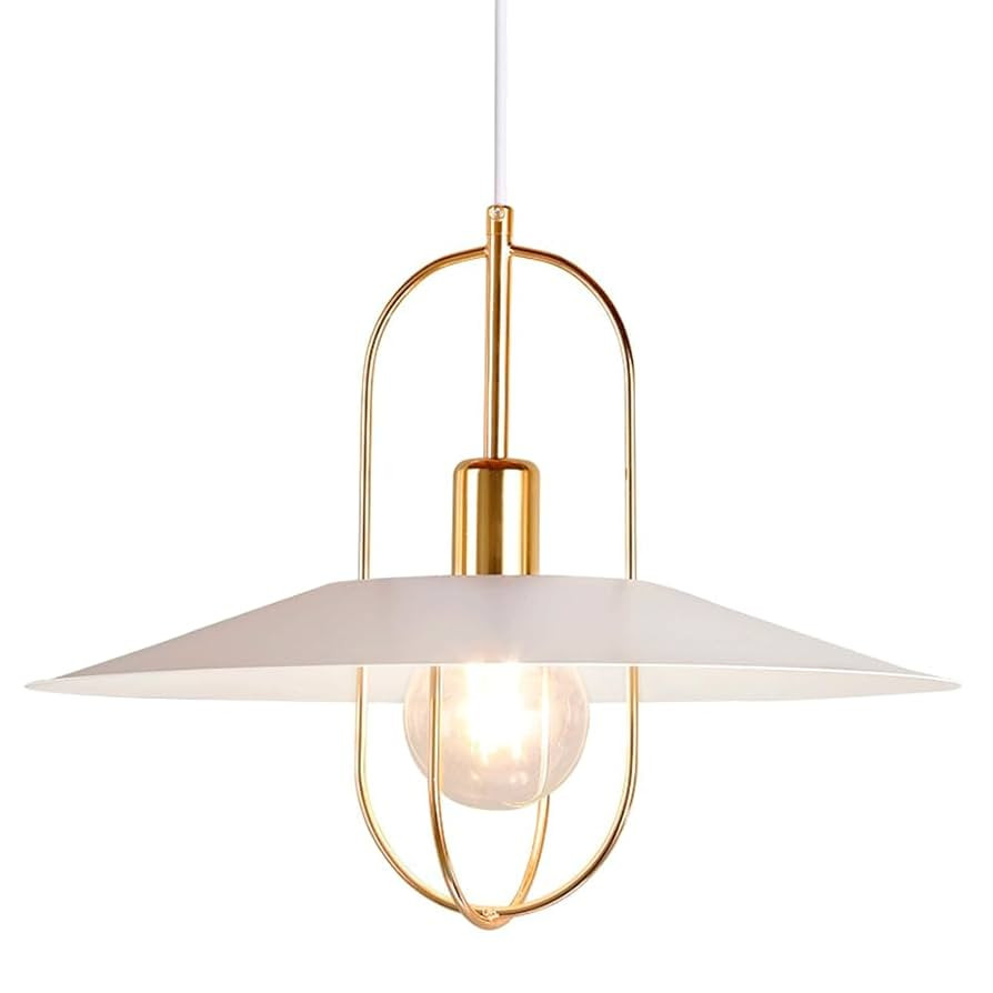 Northern Europe Restaurant Iron Pendant Light|Simple (black/white) Modern Flying Saucer Dining Ta... | Amazon (US)