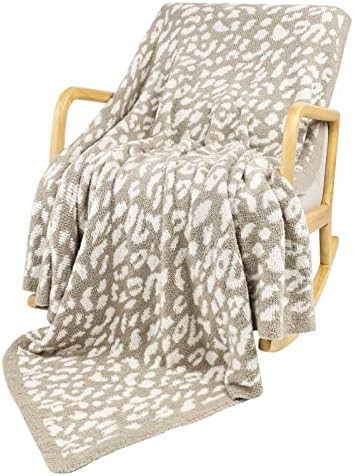 MH MYLUNE HOME Ultra Soft Leopard Throw Blanket (51x63 inches) Khaki Microfiber Blanket Plush War... | Amazon (US)