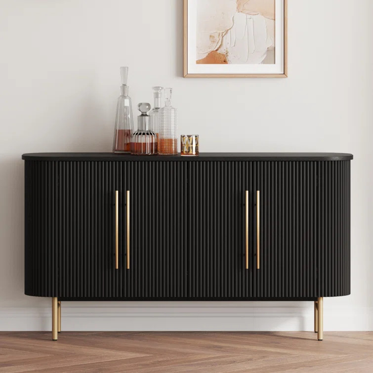 Penelope 60' Modern Sideboard with 4 Doors and Adjustable Shelves, Fluted Design | Wayfair North America