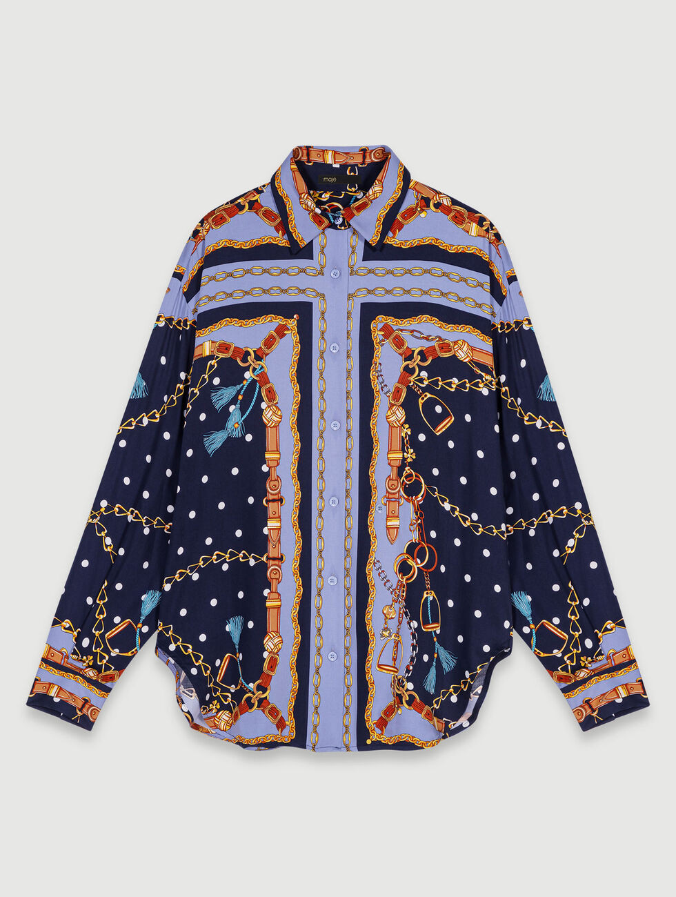 Satin-effect patterned shirt | Maje US | Maje US