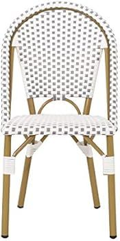 Christopher Knight Home 313253 Philomena Outdoor French Bistro Chair (Set of 2), Gray + White + Bamb | Amazon (US)
