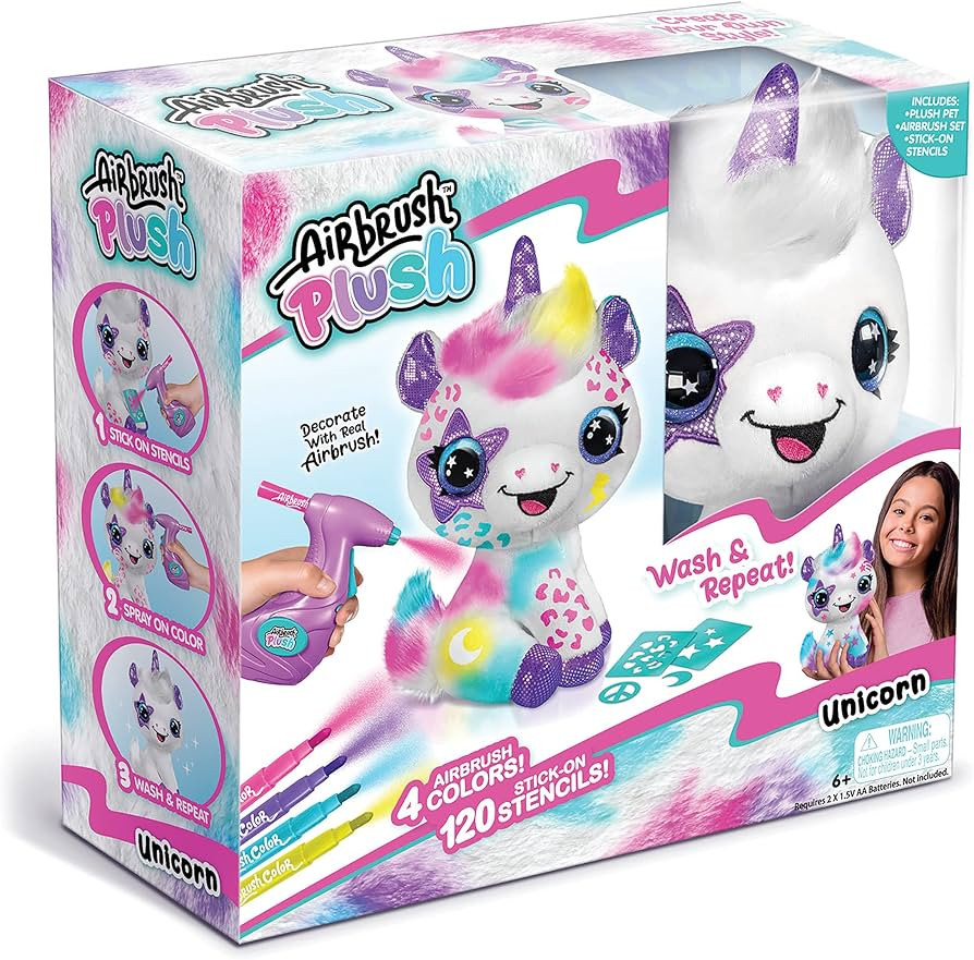 Canal Toys Personalize Airbrush Plush Large Purple Unicorn! Decorate, wash, Repeat! Customize You... | Amazon (US)