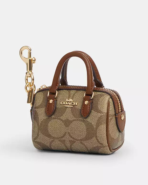 Mini Rowan Satchel Bag Charm In Signature Canvas | Coach Outlet CA