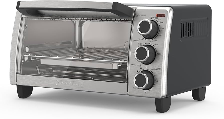 BLACK+DECKER 4-Slice Toaster Oven, Even Toast, 4 Cooking Functions Bake, Broil, Toast and Keep Wa... | Amazon (US)