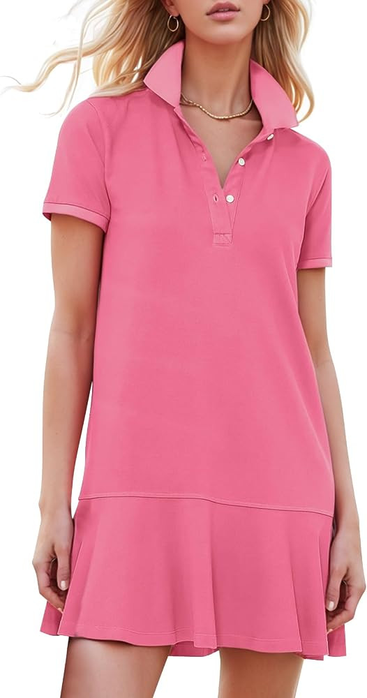Women's Polo Dress Casual Summer Golf Tennis Mini Shirt Dresses | Amazon (US)