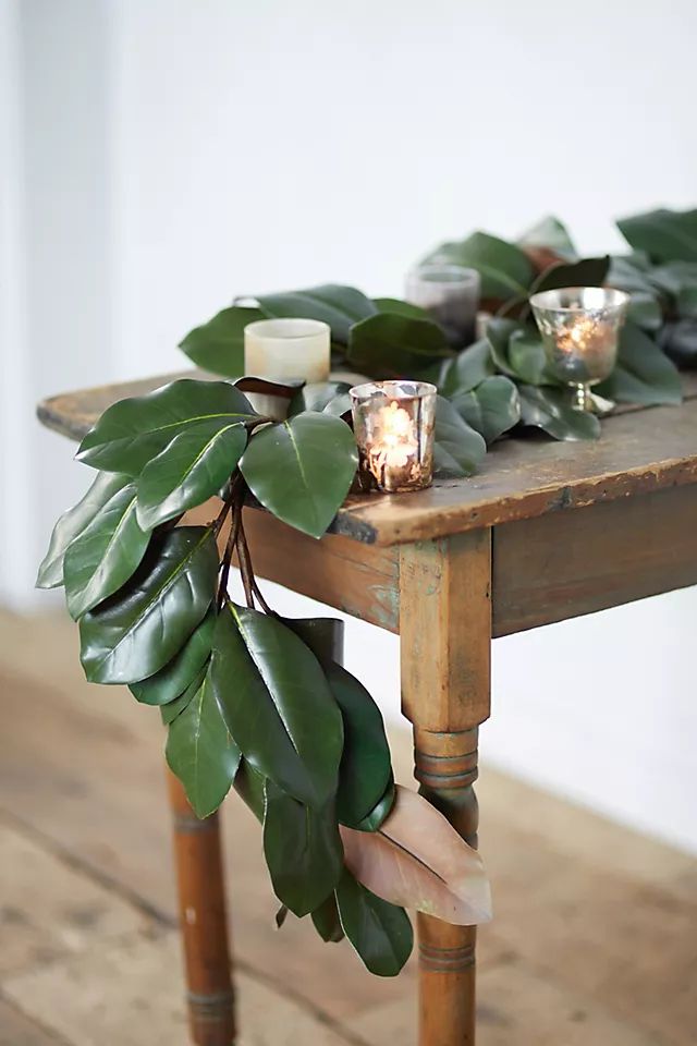 Faux Magnolia Garland | Anthropologie (US)