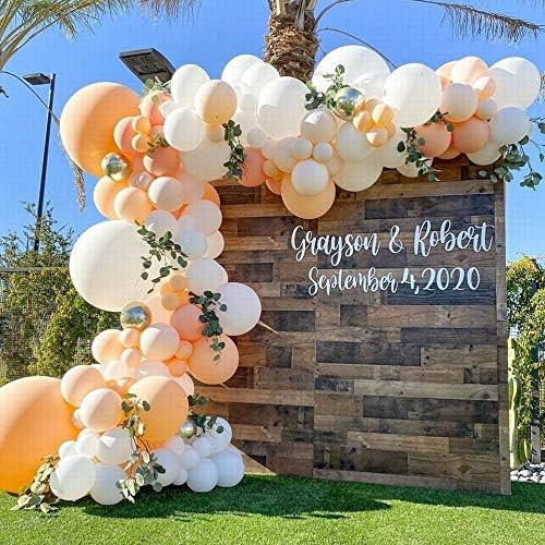 164pcs Blush White Balloons Garland Arch Kit Peach Balloons Chrome Metallic Silver Latex Balloon ... | Amazon (US)