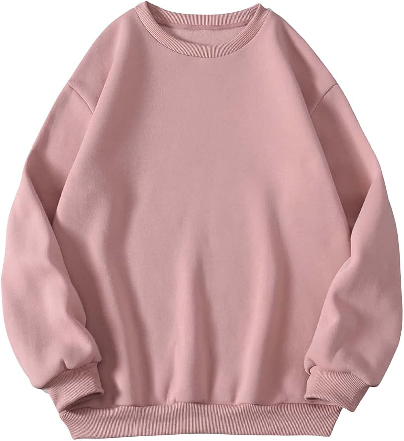 Verdusa Women's Oversized Fall Sweatshirt Round Neck Long Sleeve Drop Shoulder Pullover Top | Amazon (US)