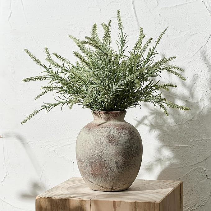 SIDUCAL Ceramic Decorative Flower Vase | 7.48 Inch Pottery Rustic Farmhouse Boho Vase for Home De... | Amazon (US)