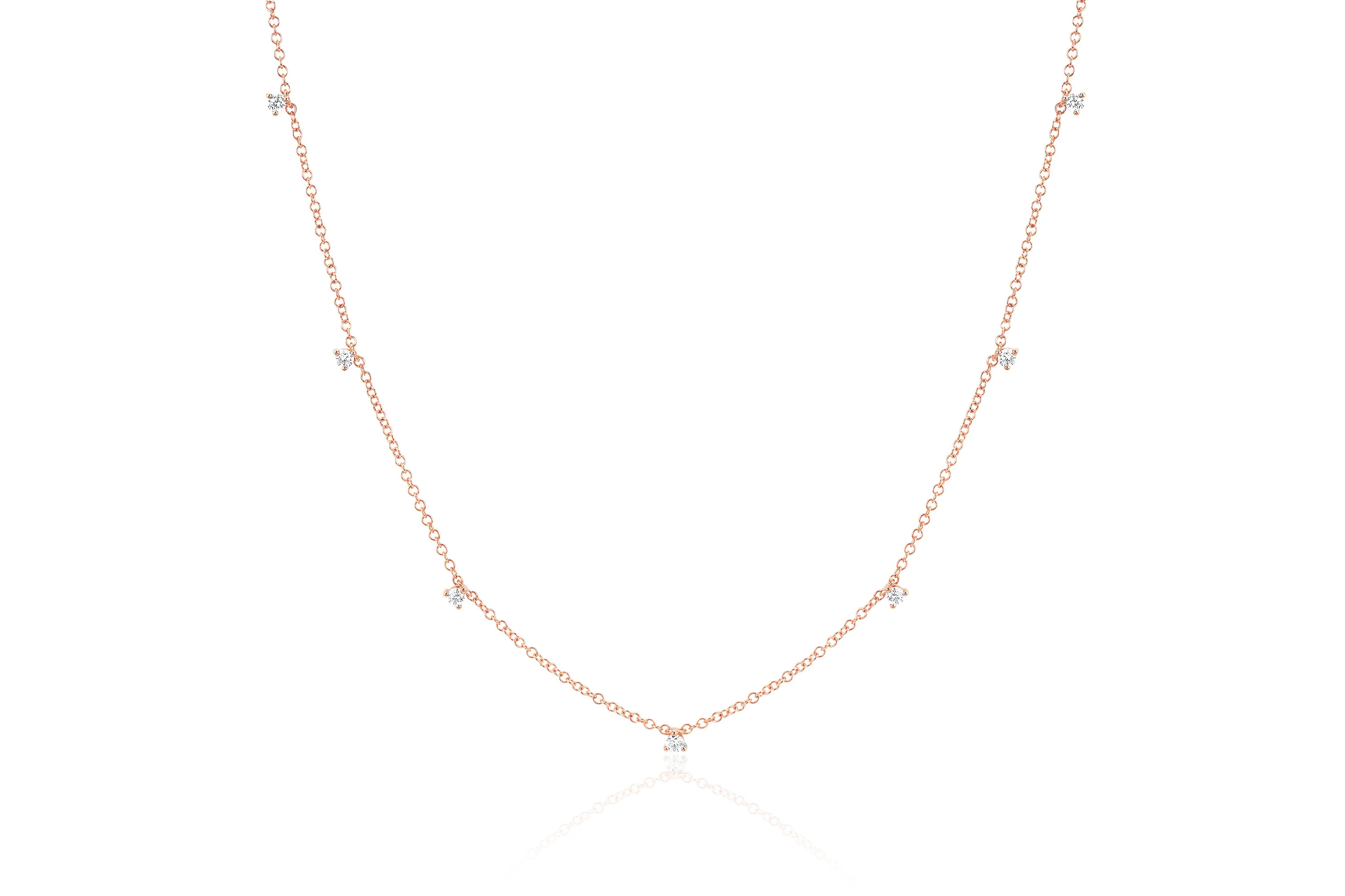 7 Prong Set Diamond Necklace | EF Collection