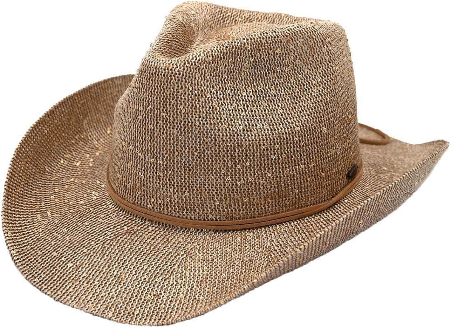 C.C Sparkly Sequin Cowboy Hat with Suede String Trim | Amazon (US)