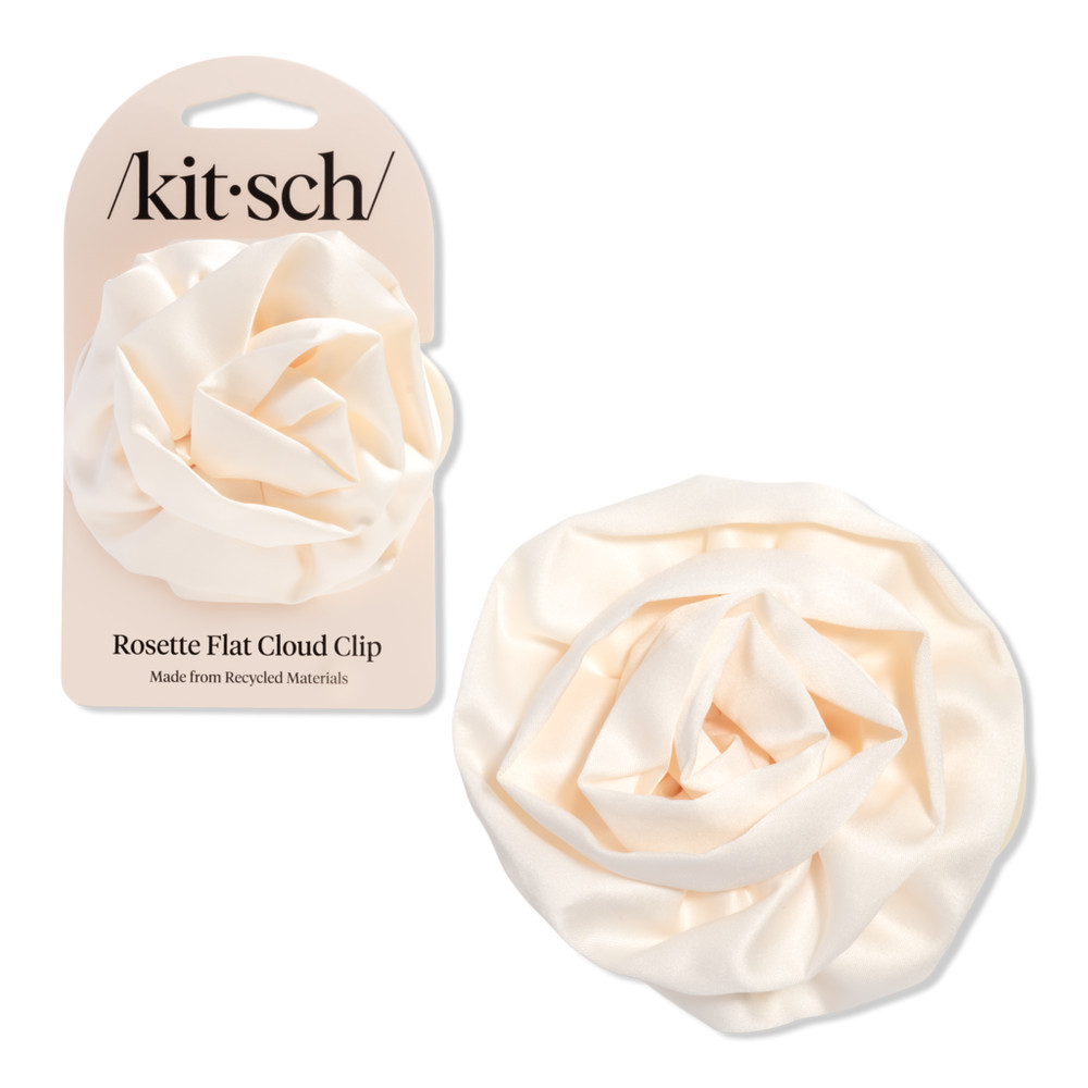 Kitsch Satin Rosette Medium Flat Cloud Clip - Cream | Ulta