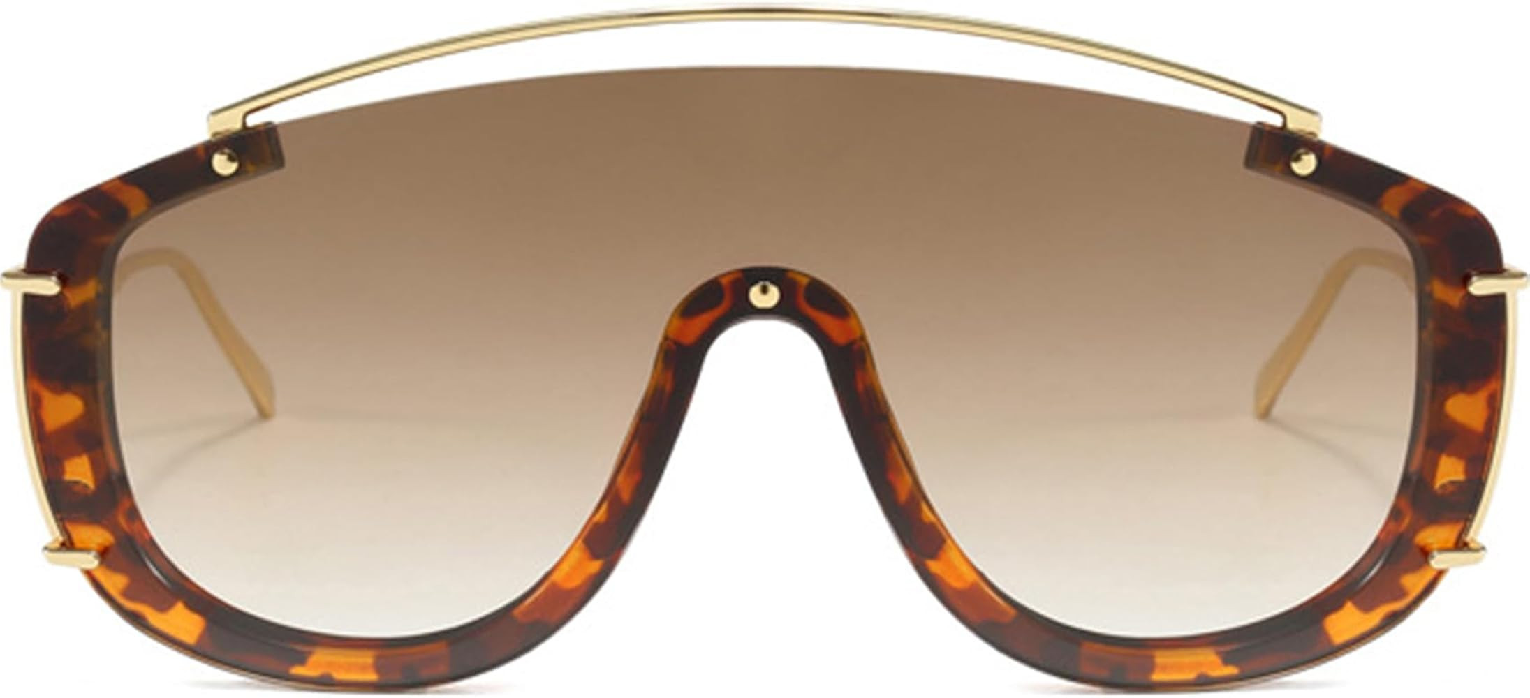 Trendy Oversized Sunglasses for Women Retro Big Shield Aviator Sun Glasses UV Protection Once Piece Lens | Amazon (US)