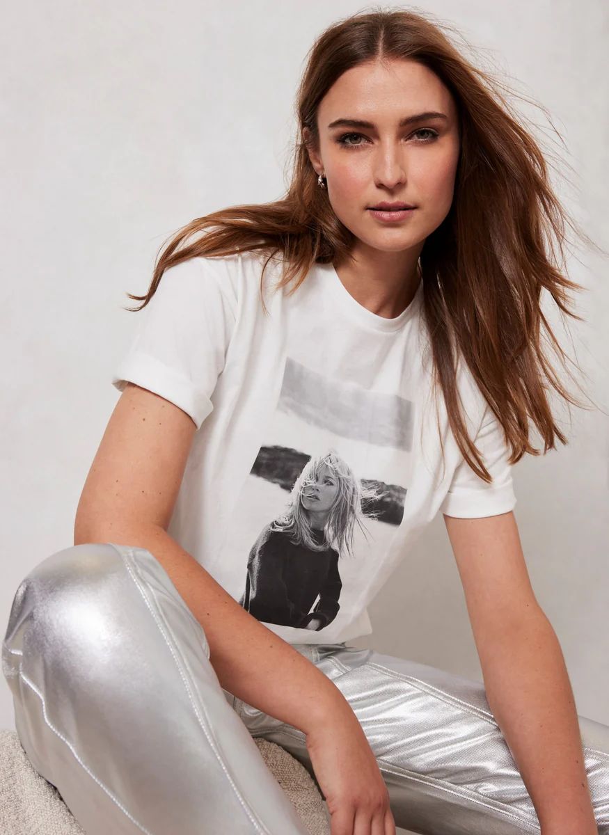 White Brigitte Bardot T-Shirt | Mint Velvet