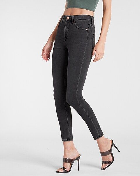 High Waisted Supersoft Black Skinny Jeans | Express