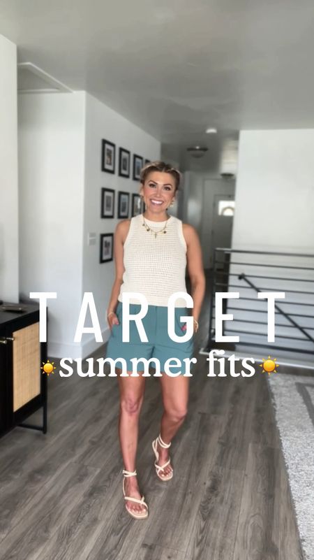 Some freaking ah-dorable summer looks from Target!! 
My stats: I’m just shy of 5’4” , around 135lbs & pear shaped.
•Look 1: 
A New Day crotchet tank (small)
A New Day Tailored shorts (size 6)
A New Day ankle strap sandals (tts)
Universal Thread Boyfriend denim shirt (oversized - I’m in the small)
•Look 2: 
A New Day Tank (small)
Universal Thread 90’s shorts (4)
A New Day Gladiator sandals (tts)
•Look 3a:
A New Day striped sweater (medium)
Universal Thread two band sandals
Universal Thread 90’s shorts (4)
•Look 3b:
A New Day striped sweater (medium)
All in Motion slit skort (medium)
A New Day Gladiator sandals (tts)





#LTKfindsunder50 #LTKsalealert #LTKstyletip
