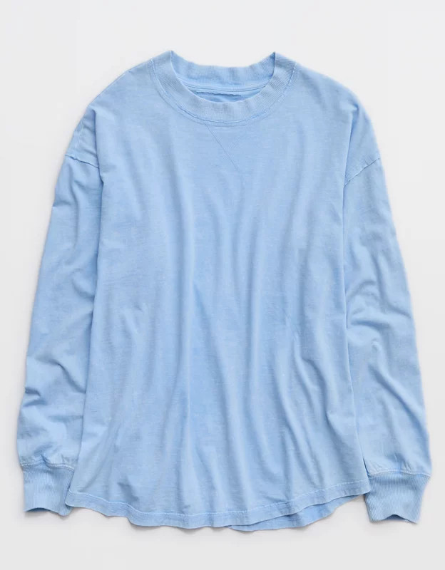 Aerie Cozy Oversized Long Sleeve Boyfriend T-Shirt | Aerie