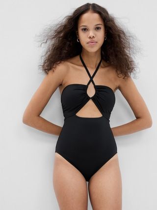 Recycled Halter One-Piece Swimsuit | Gap (US)