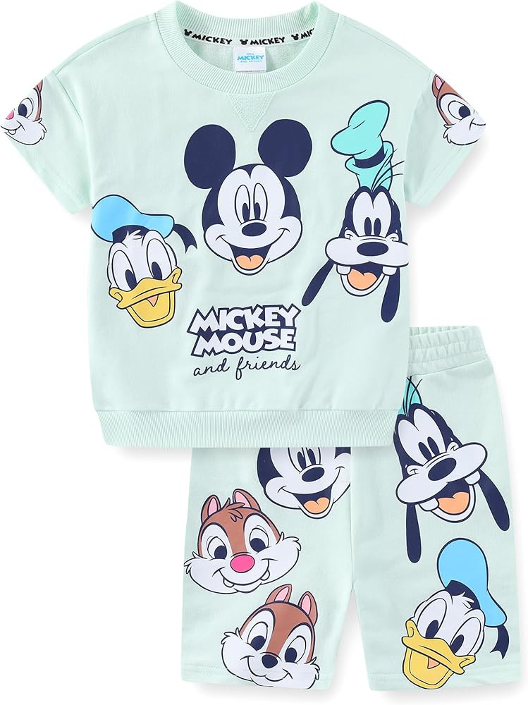 Disney Mickey Mouse Boys 2 Piece French Terry Short Sleeve T-Shirt and Shorts Set for Toddler and... | Amazon (US)