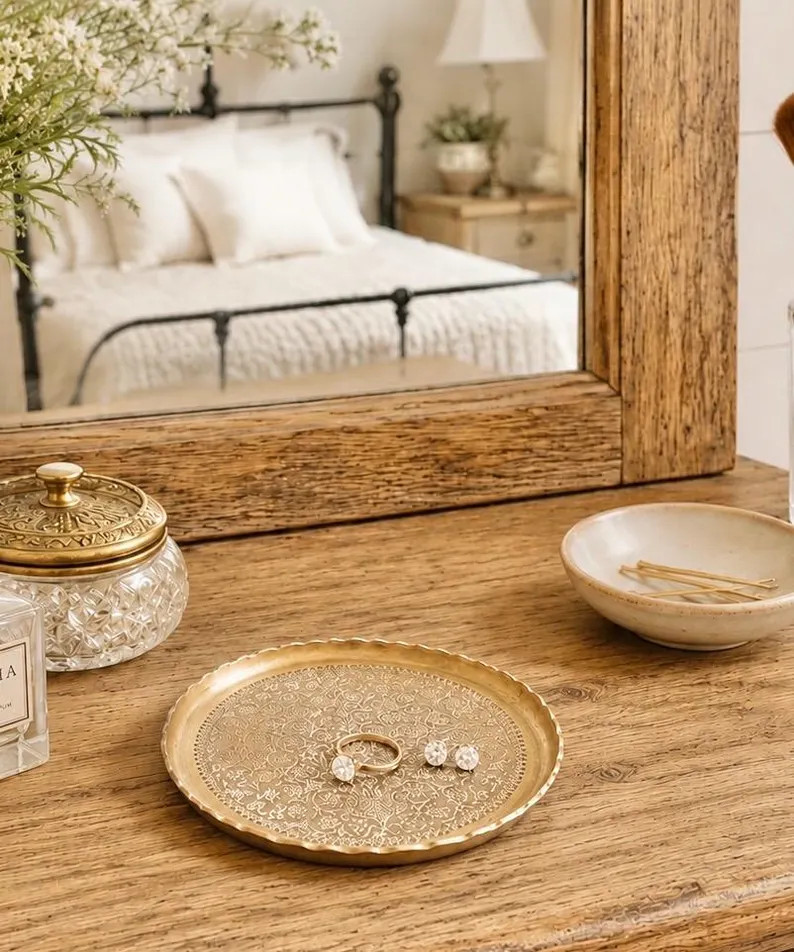Vintage Engraved Brass Trinket Tray Etched Floral Ring Dish Catchall 5\u201d - Etsy | Etsy (Global)