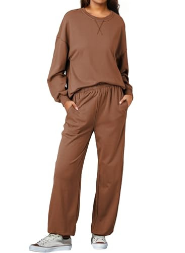 Dokotoo Womens 2 Piece Outfits Casual Long Sleeve Sweatsuits Sets Comfy Pullover Tracksuits and S... | Amazon (US)