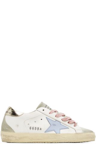 White & Gray Super-Star Sneakers | SSENSE