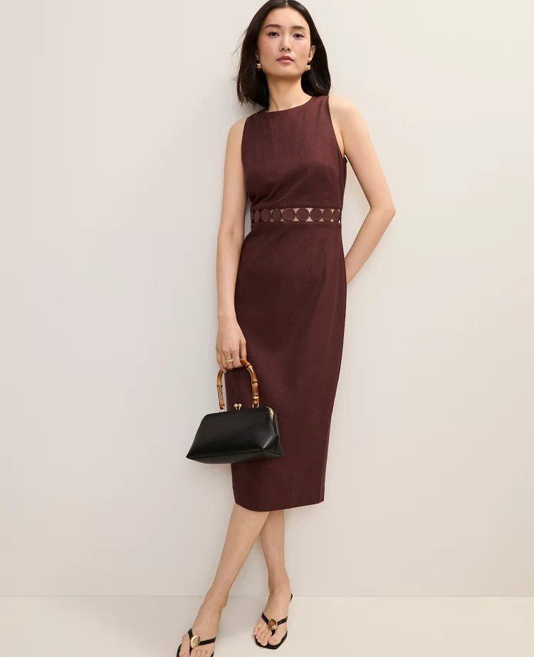 Halter Sheath Dress in Linen Blend | Ann Taylor