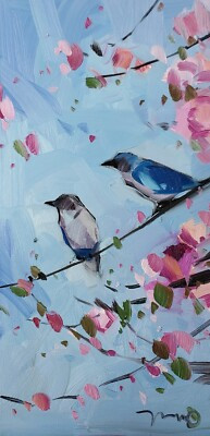 JOSE TRUJILLO Oil Painting IMPRESSIONISM Collectible ORIGINAL Birds Flowers nr  | eBay | eBay US
