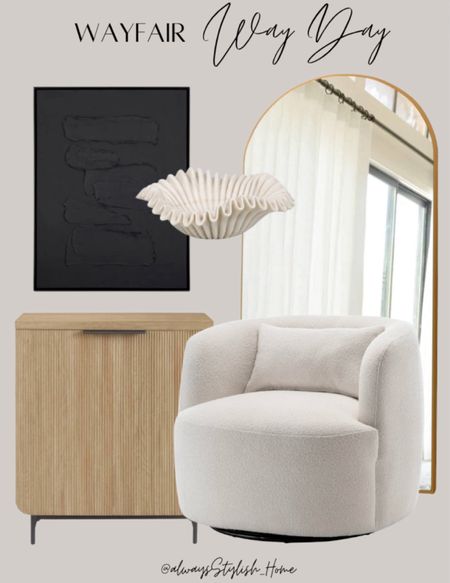 WayFair finds Cream accent chair, large arch top mirror, modern wall art, fluted cabinet, wavy bowl, modern organic home decor  

#LTKhome #LTKfindsunder100 #LTKsalealert

#LTKActive #LTKFindsUnder100 #LTKSaleAlert