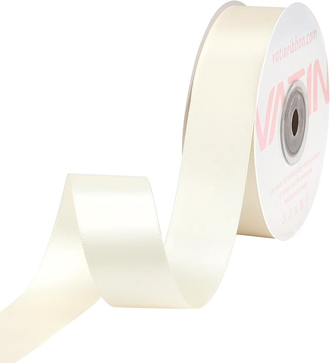 VATIN Double Face Antique White Satin Ribbon 1" Continuous 25 Yards,Antique White Polyester Fabri... | Amazon (US)